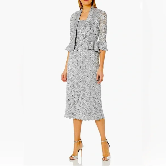 R&M Richards | Dresses | Rm Richards Sequined Silvery Gray Two Piece Lace Long Jacket Dress Siz | Poshmark R&M Richards | Dresses | Rm Richards Sequined Silvery Gray Two Piece Lace Long Jacket Dress Siz | Poshmark
